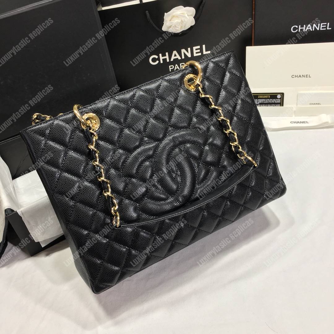 Ch*el large shopping tote black