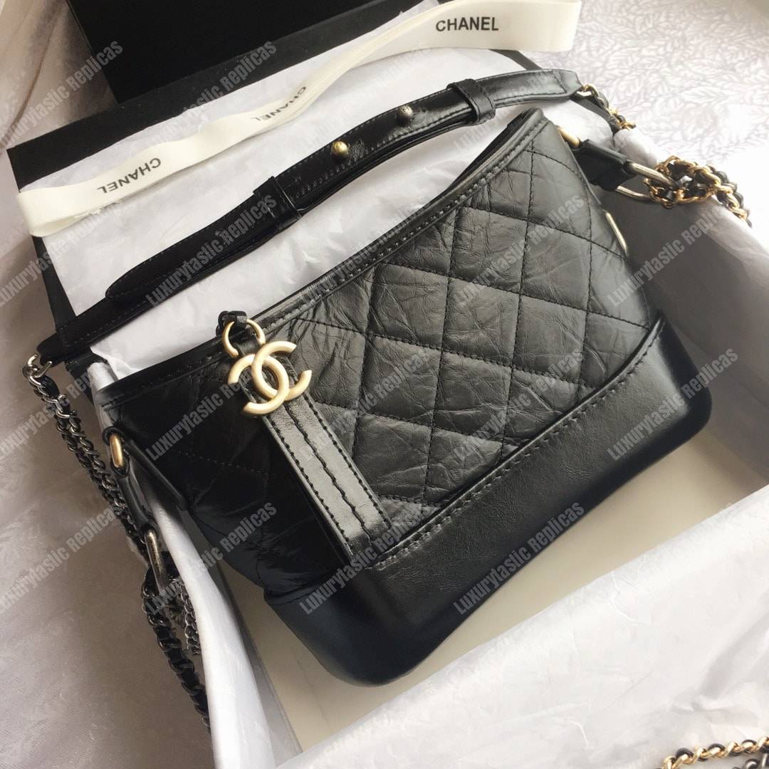 Ch*el’s gabrielle small hobo bag black