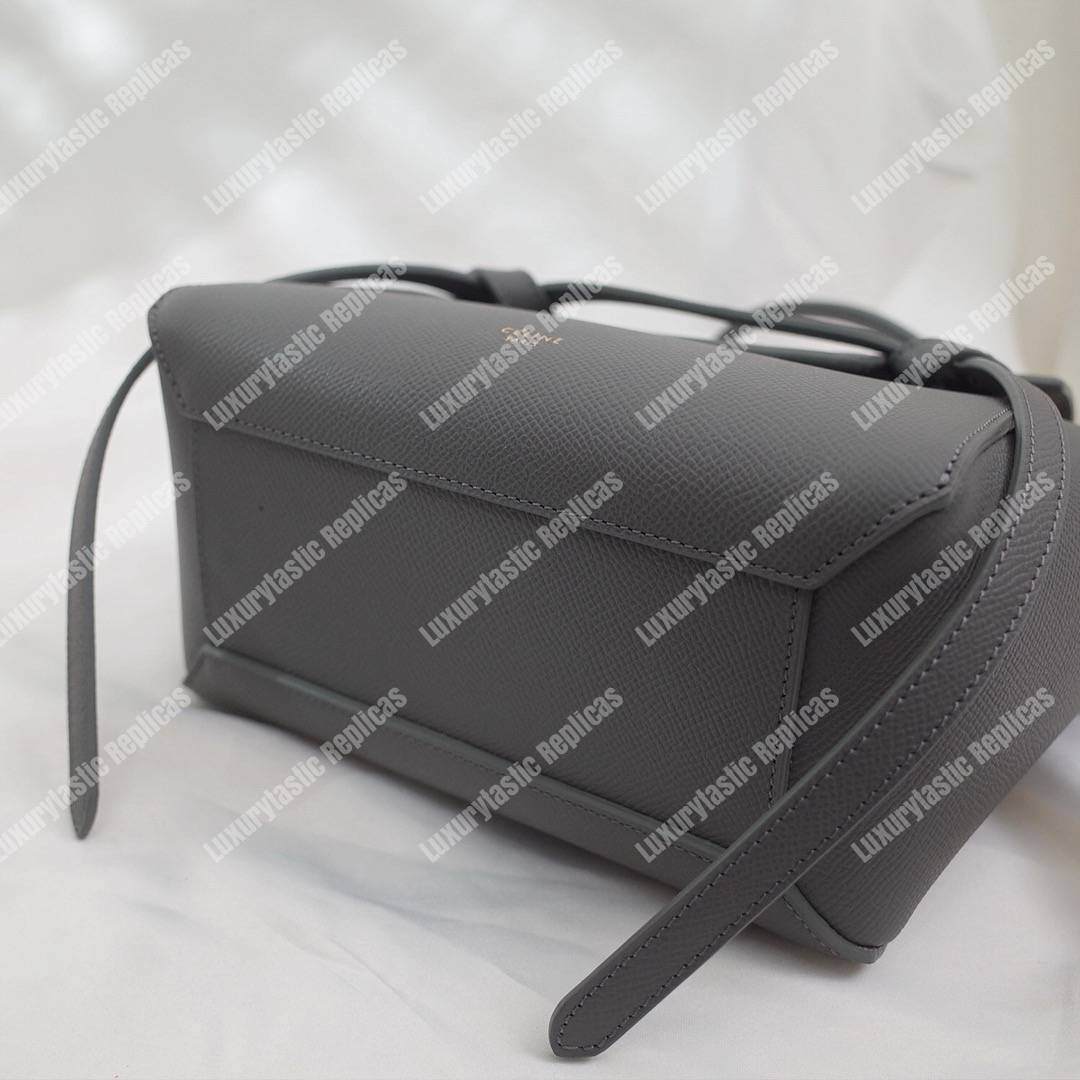 Ce**e nano belt bag in grained calfskin grey