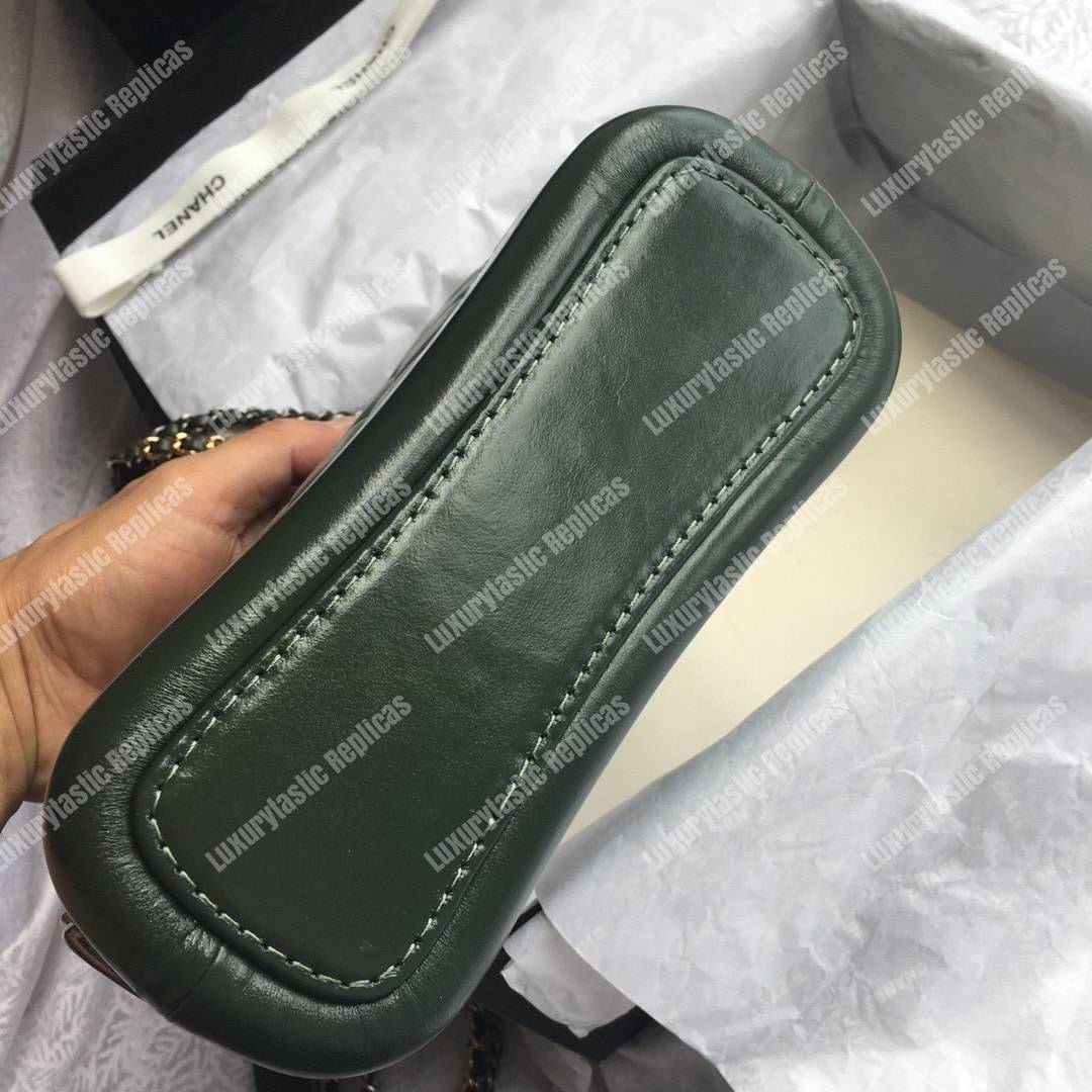 Ch*el’s gabrielle small hobo bag green