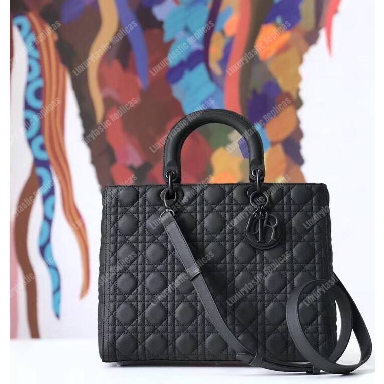 lady D*or ultra-matte tote bag black