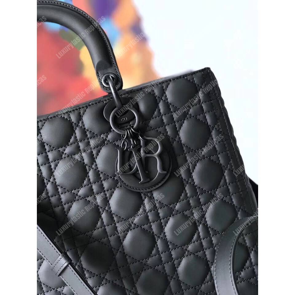 lady D*or ultra-matte tote bag black