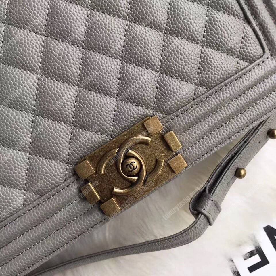 Ch*el boy medium handbag grey