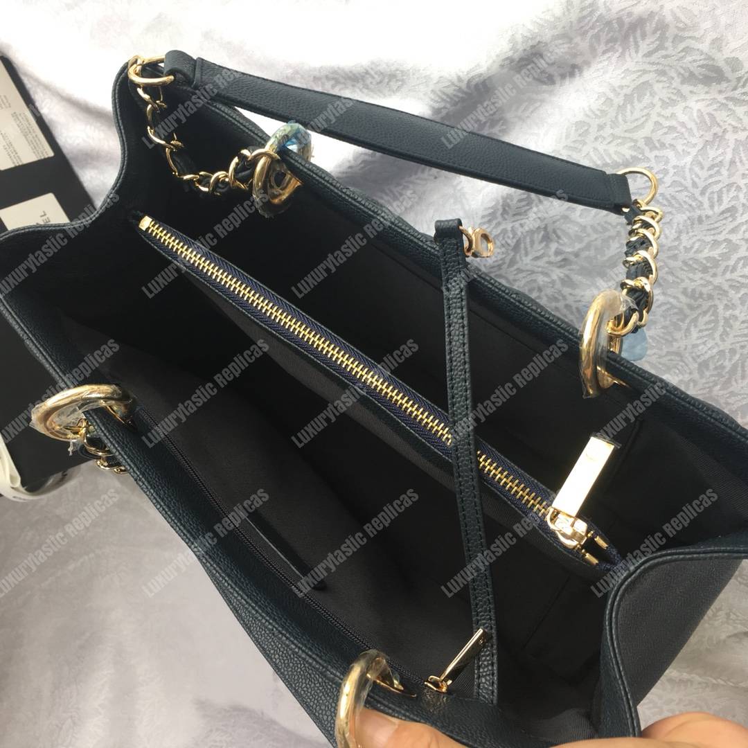 Ch*el large shopping tote dark green