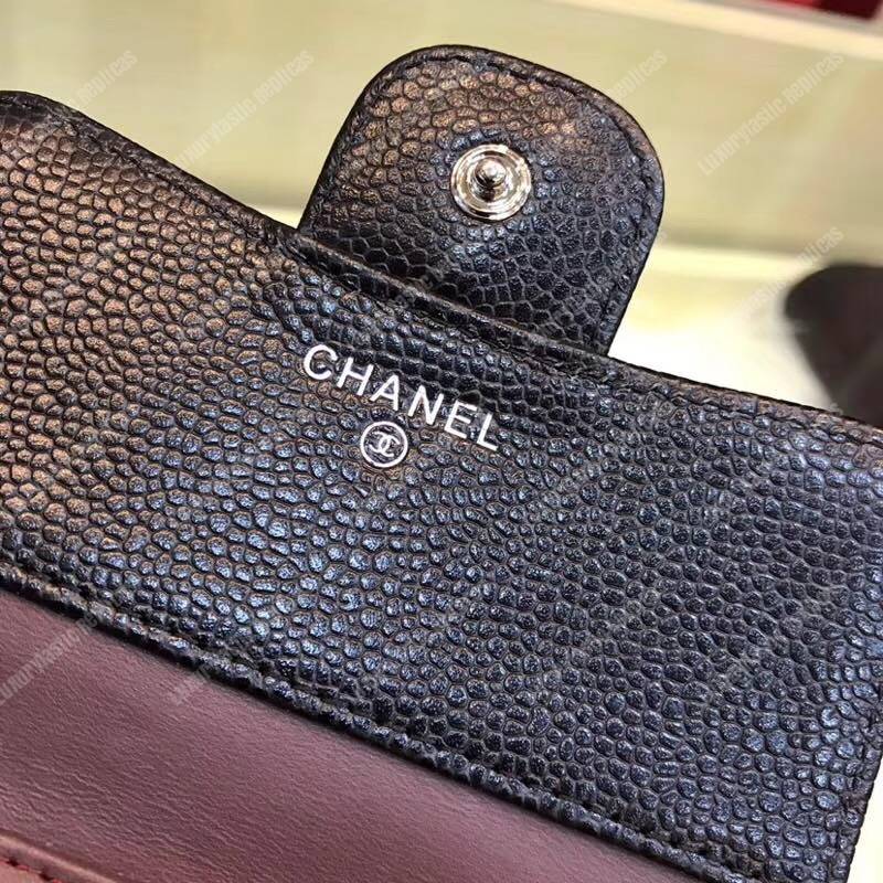 Ch*el classic small flap wallet black