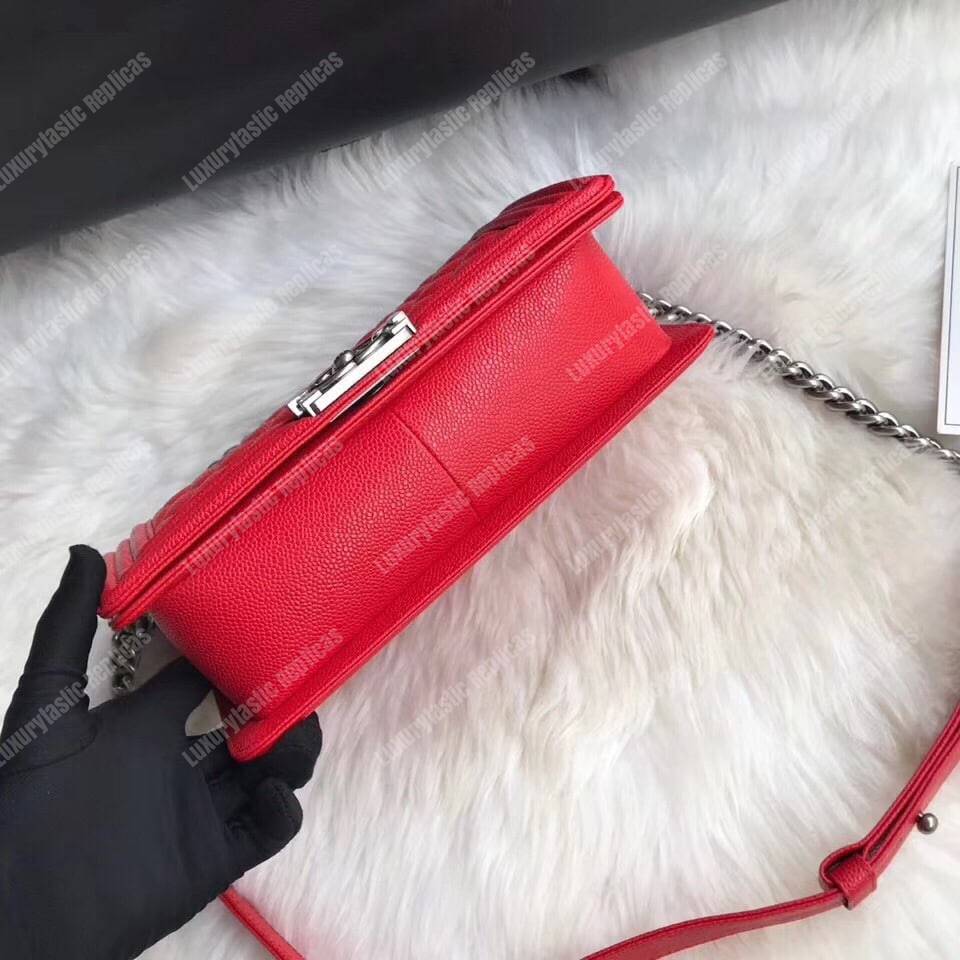 Ch*el boy medium handbag red