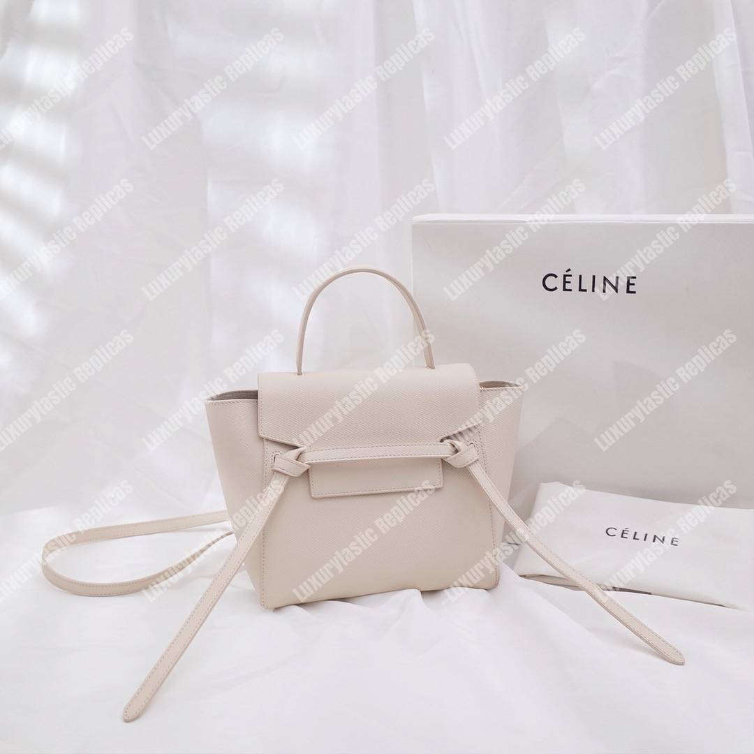 Ce**e nano belt bag in grained calfskin pale pink