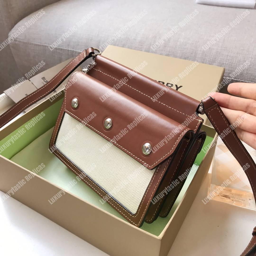 B**rry mini horseferry print title bag with pocket detail brown
