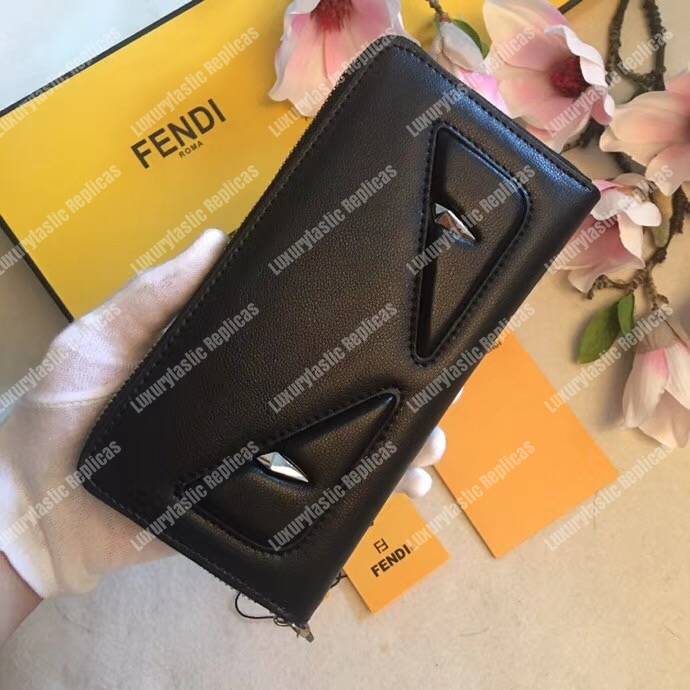 F**di black leather wallet