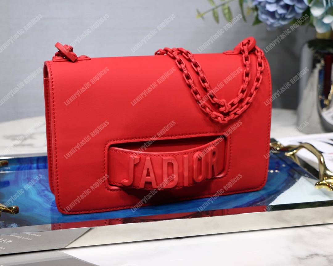 mini j’aD*or red ultra matte flap bag