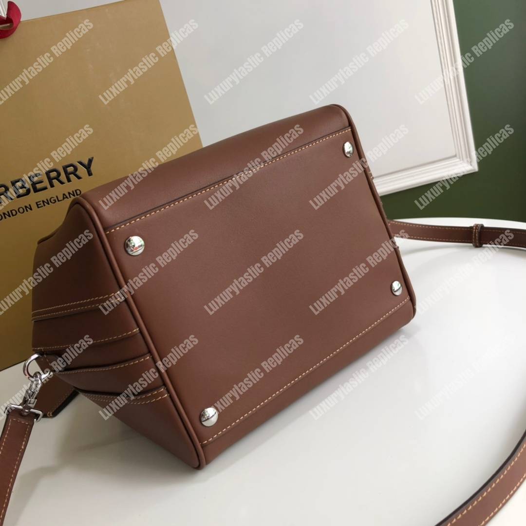 B**rry small leather cube bag brown
