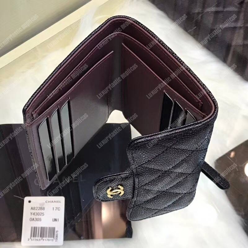 Ch*el classic small flap wallet black