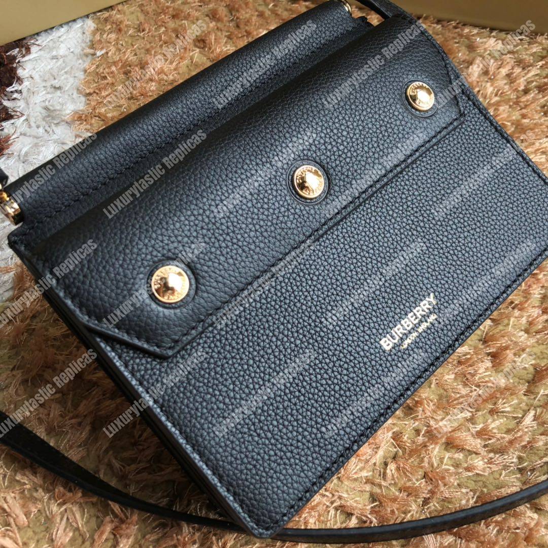 B**rry mini leather title bag with pocket detail black