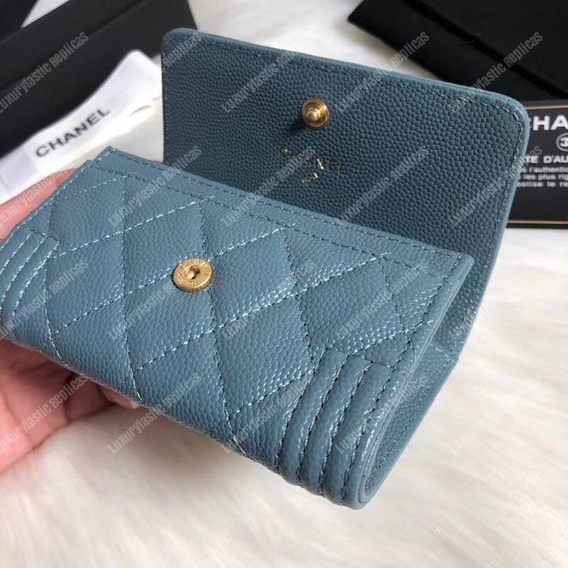 Ch*el boy small flap wallet blue