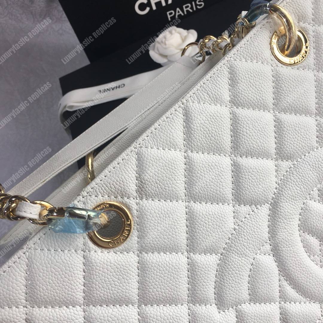Ch*el large shopping tote white
