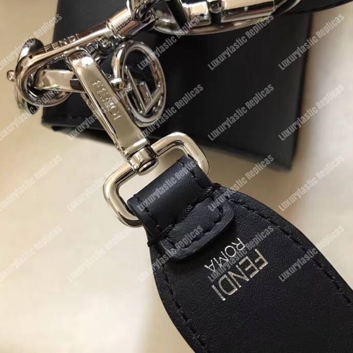 F**di kan i f black leather bag