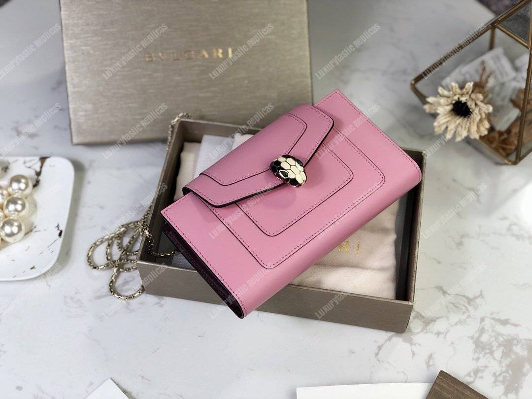 BVL Serpenti Forever Techno-Hybrid Wallet Flamingo Quartz
