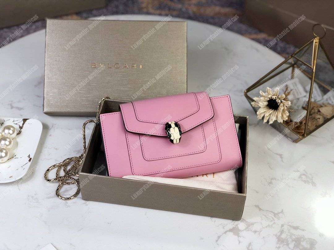BVL Serpenti Forever Techno-Hybrid Wallet Flamingo Quartz