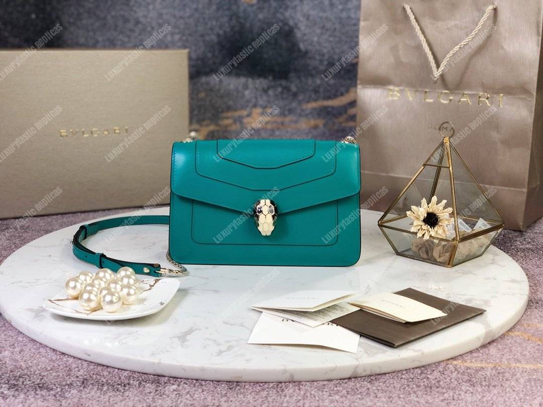 BVL Serpenti Forever Crossbody Bag Turquoise
