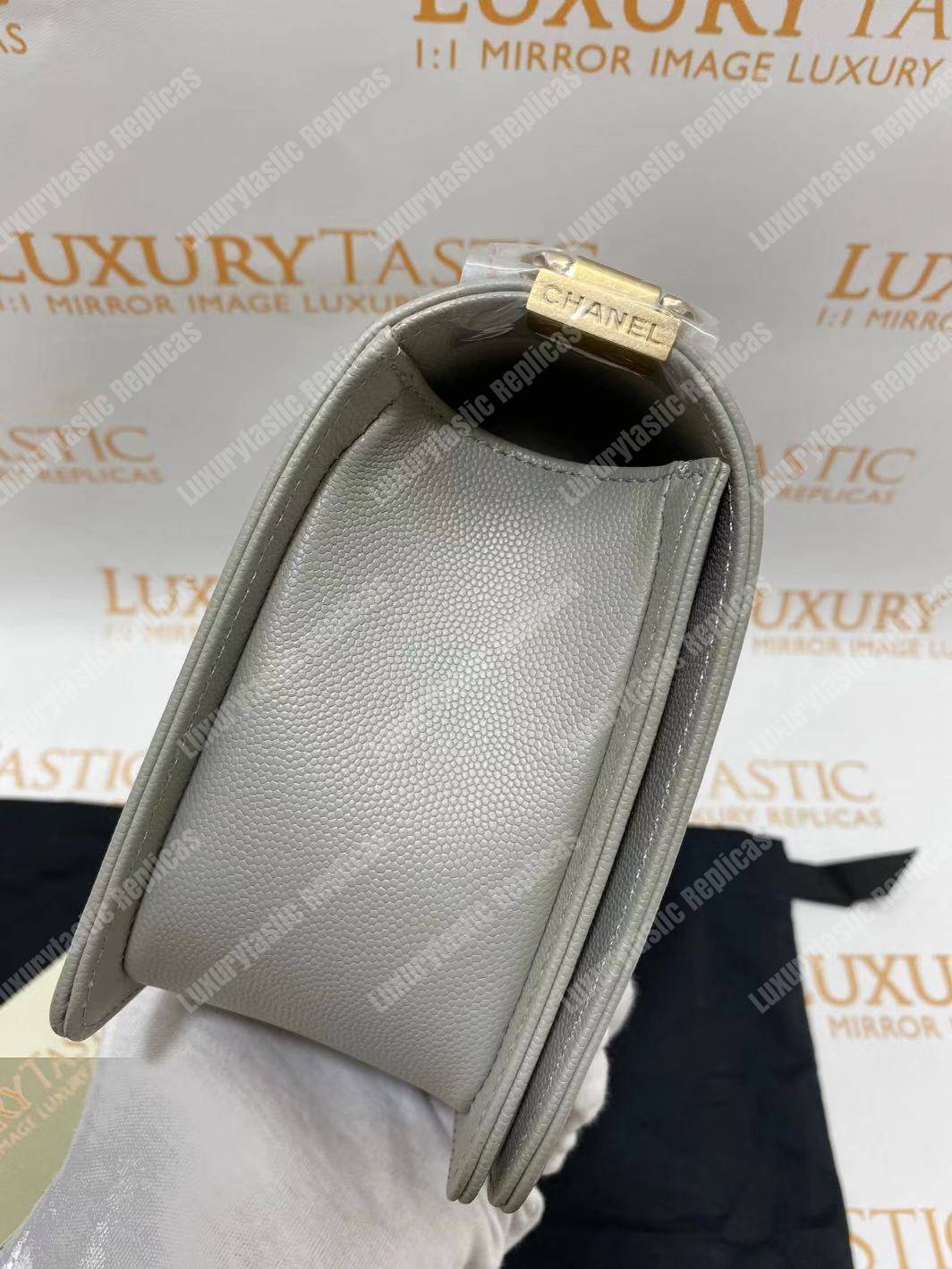 Ch*el boy medium handbag grey