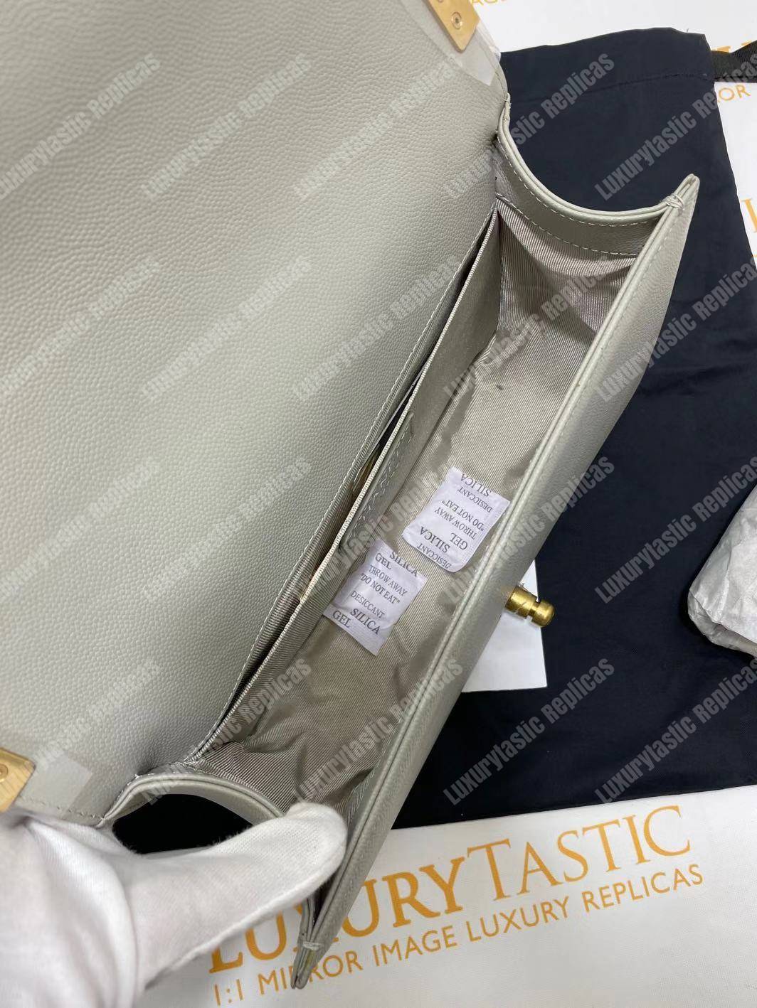 Ch*el boy medium handbag grey