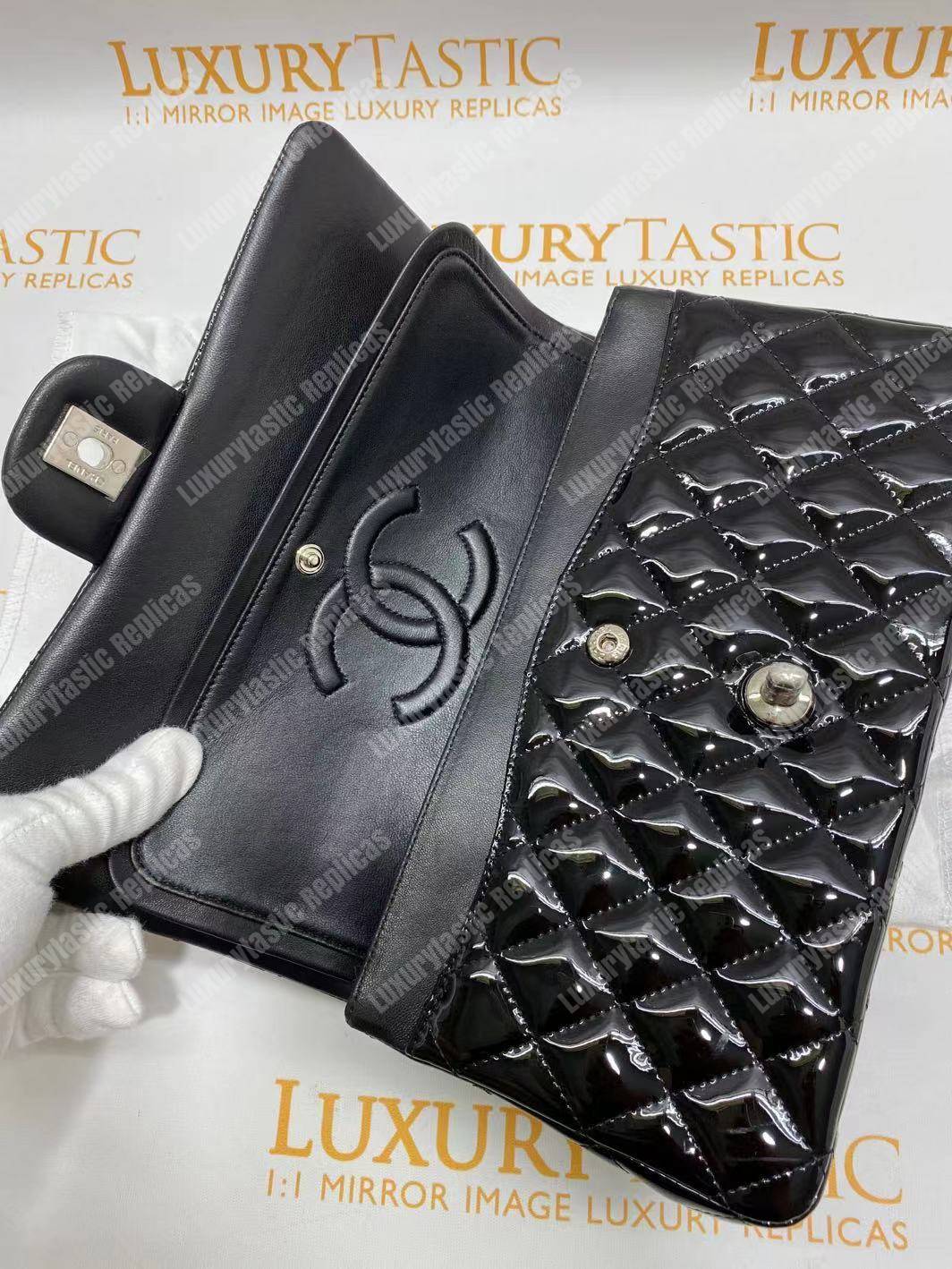 Ch*el classic medium flap bag black