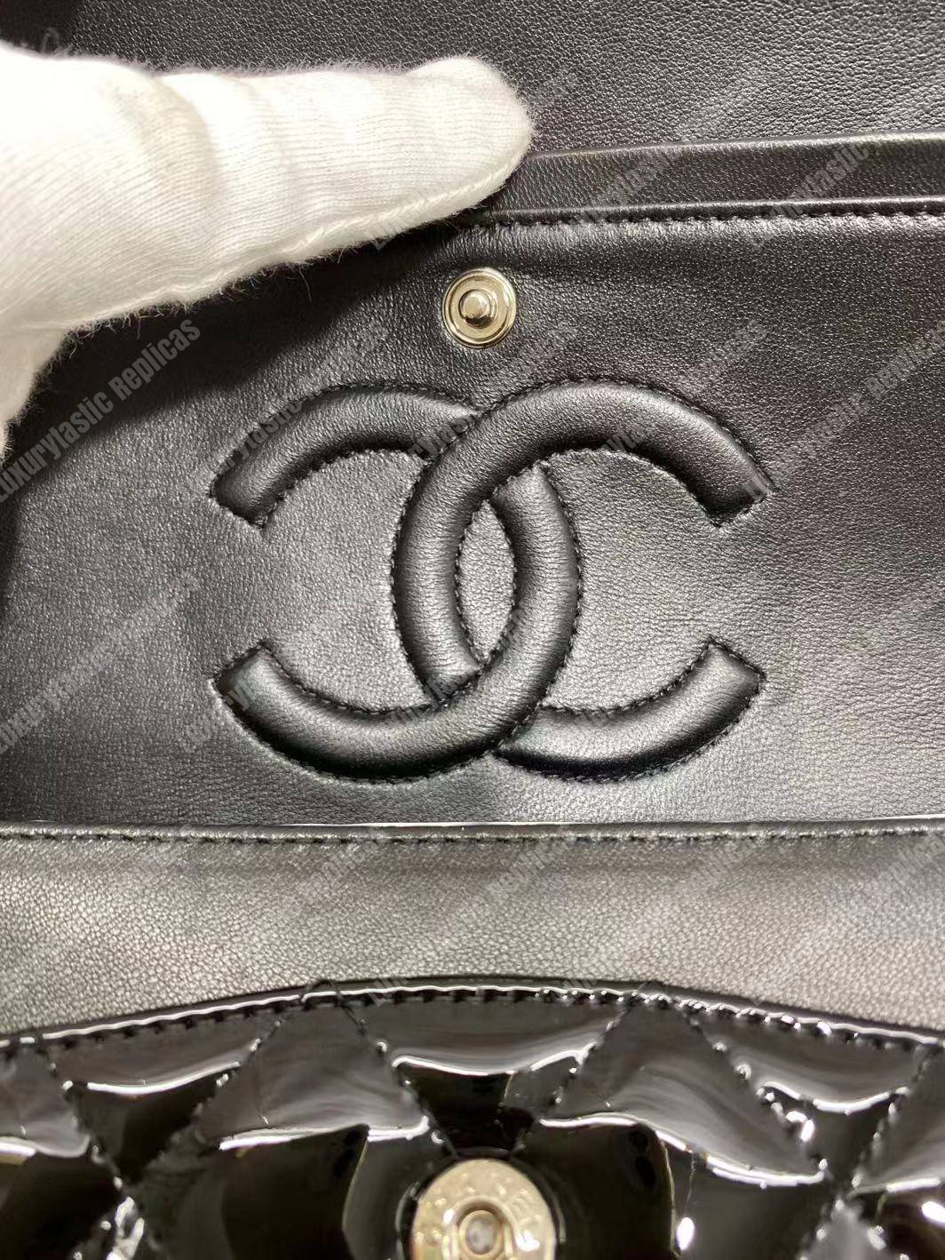 Ch*el classic medium flap bag black