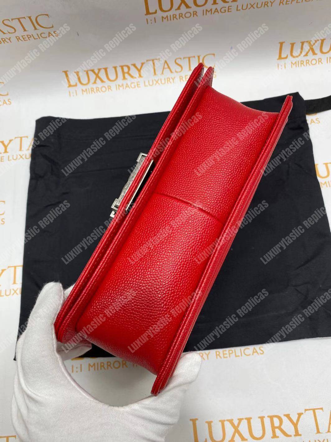 Ch*el boy medium handbag red