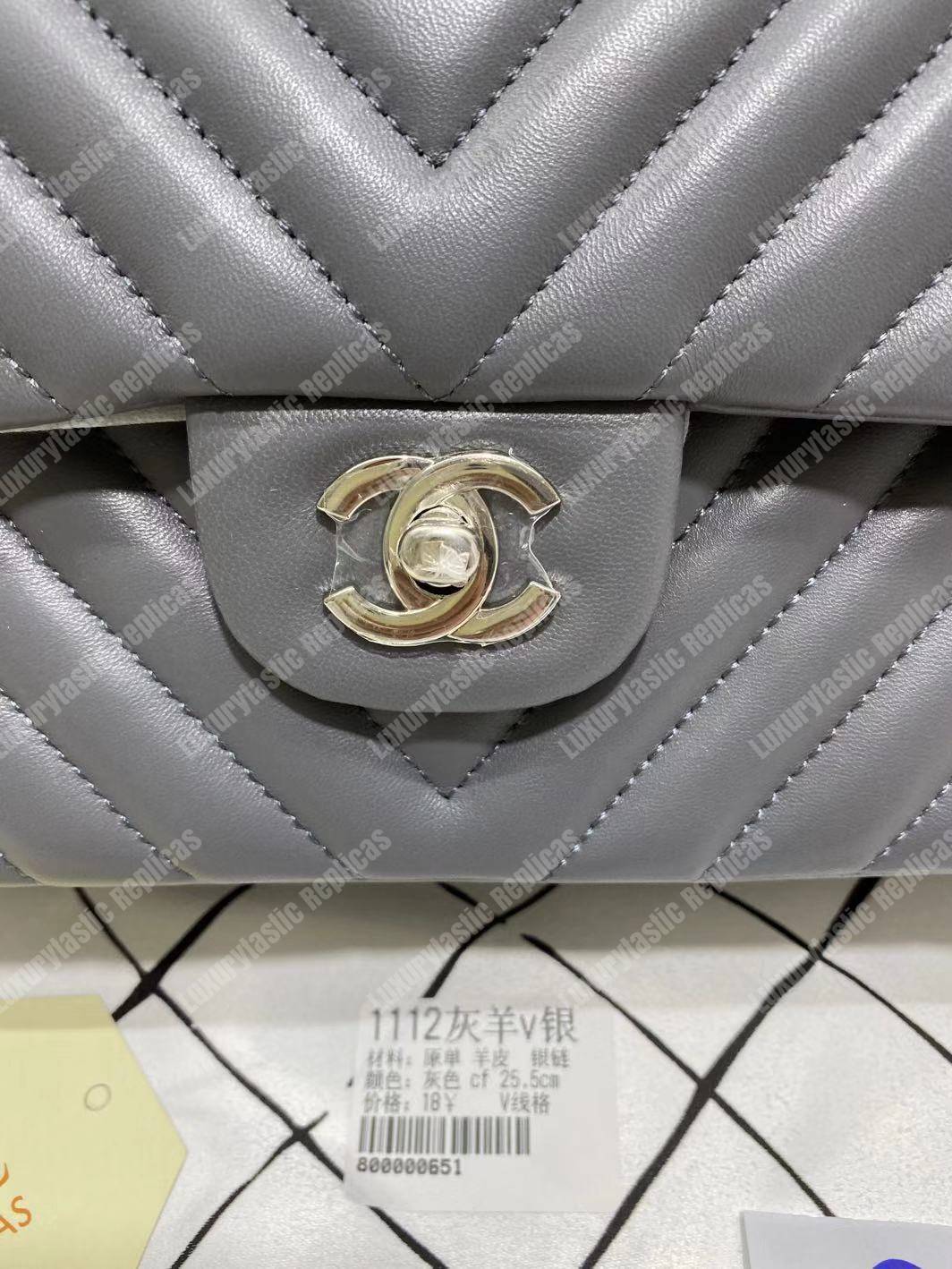 Ch*el classic medium handbag grey