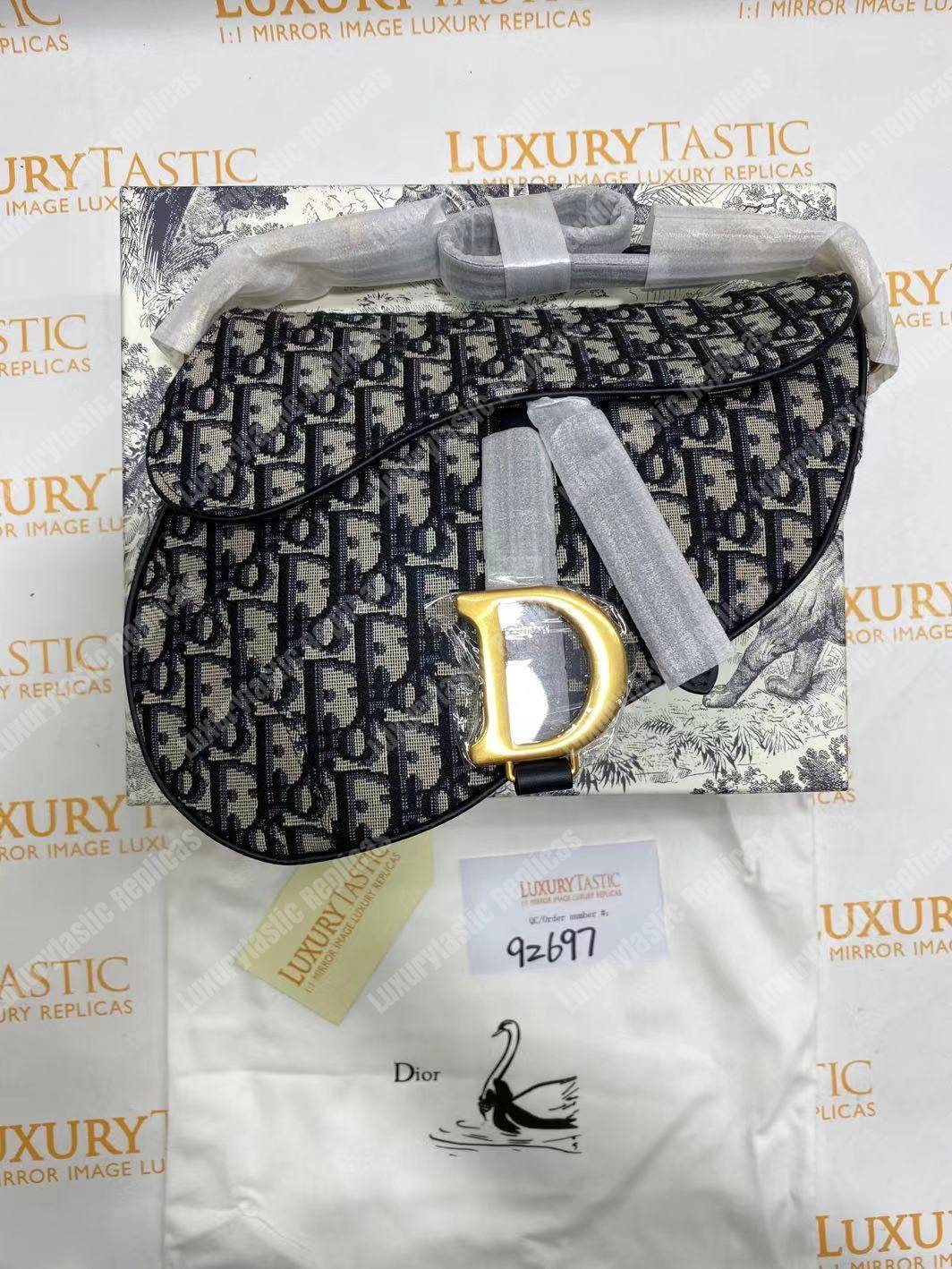 D*or blue oblique saddle bag