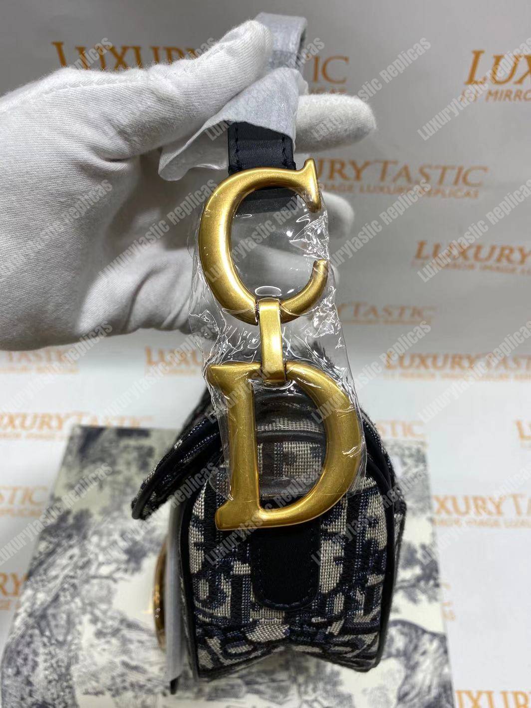 D*or blue oblique saddle bag