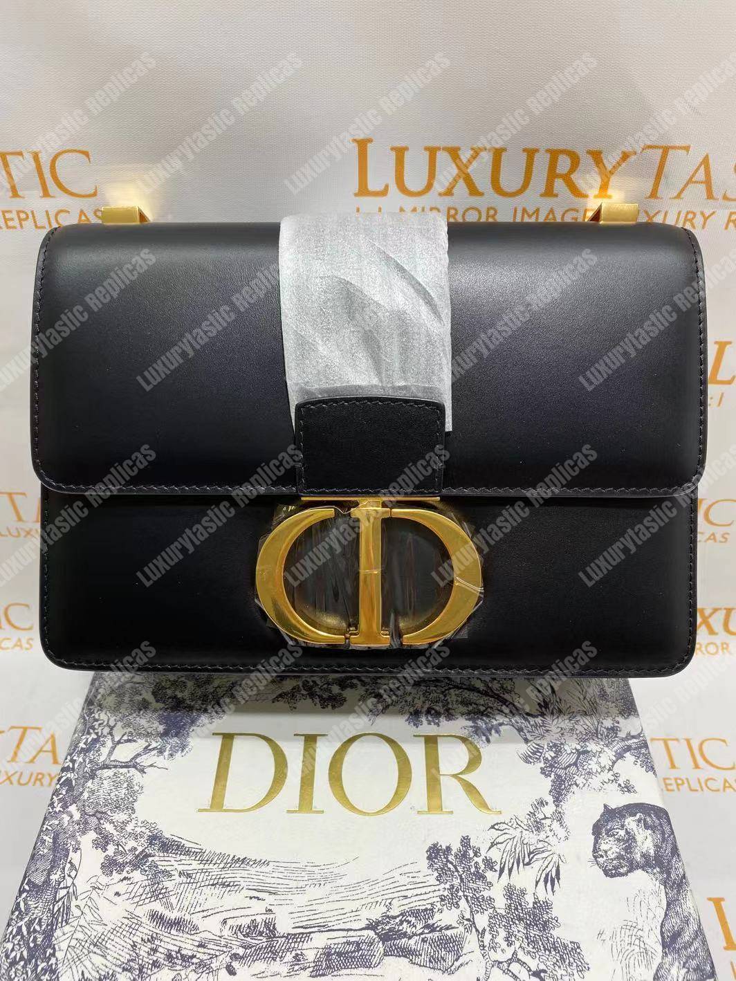 30 Montaigne Calfskin Bag Black