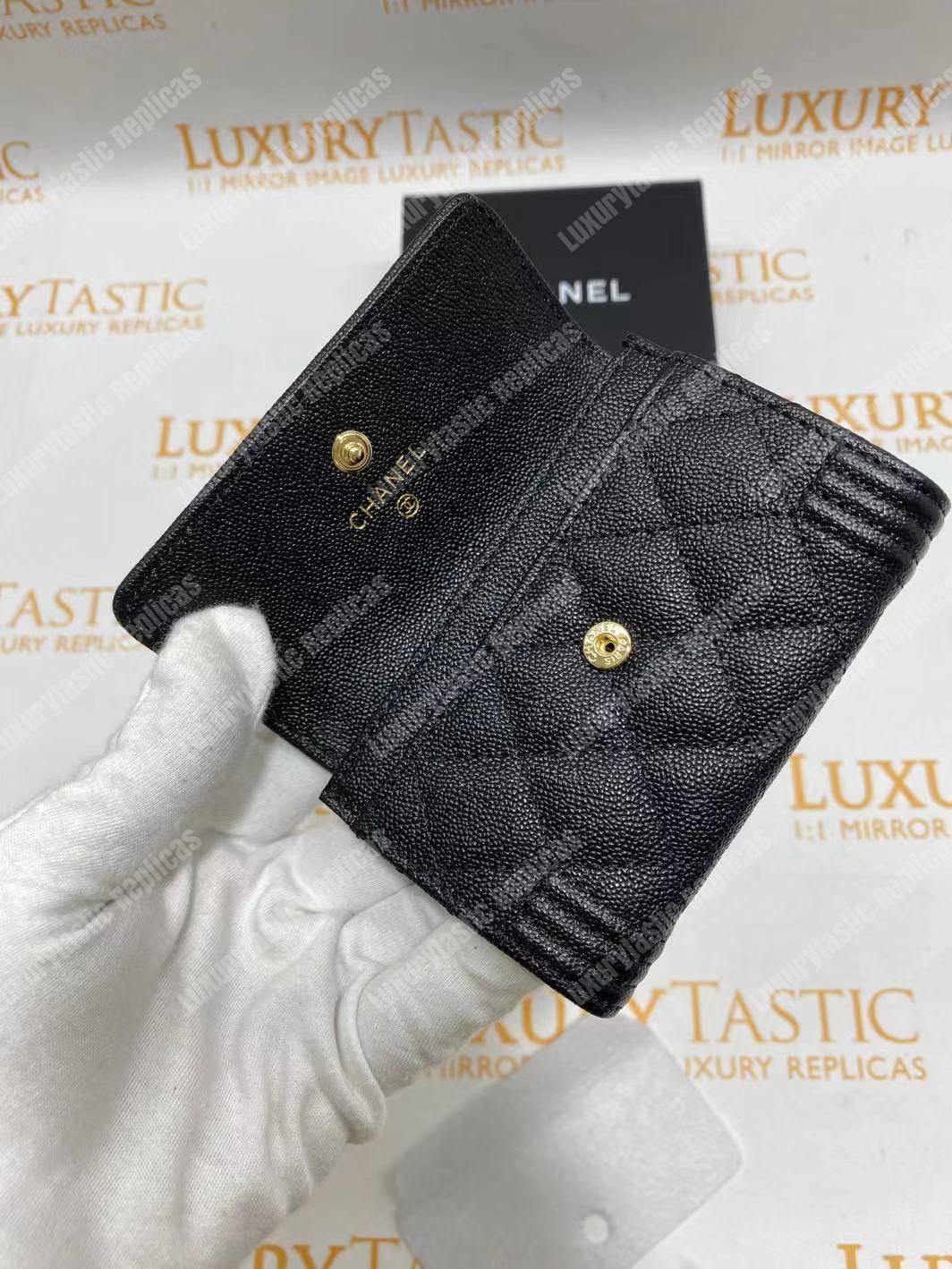 Ch*el boy small flap wallet black