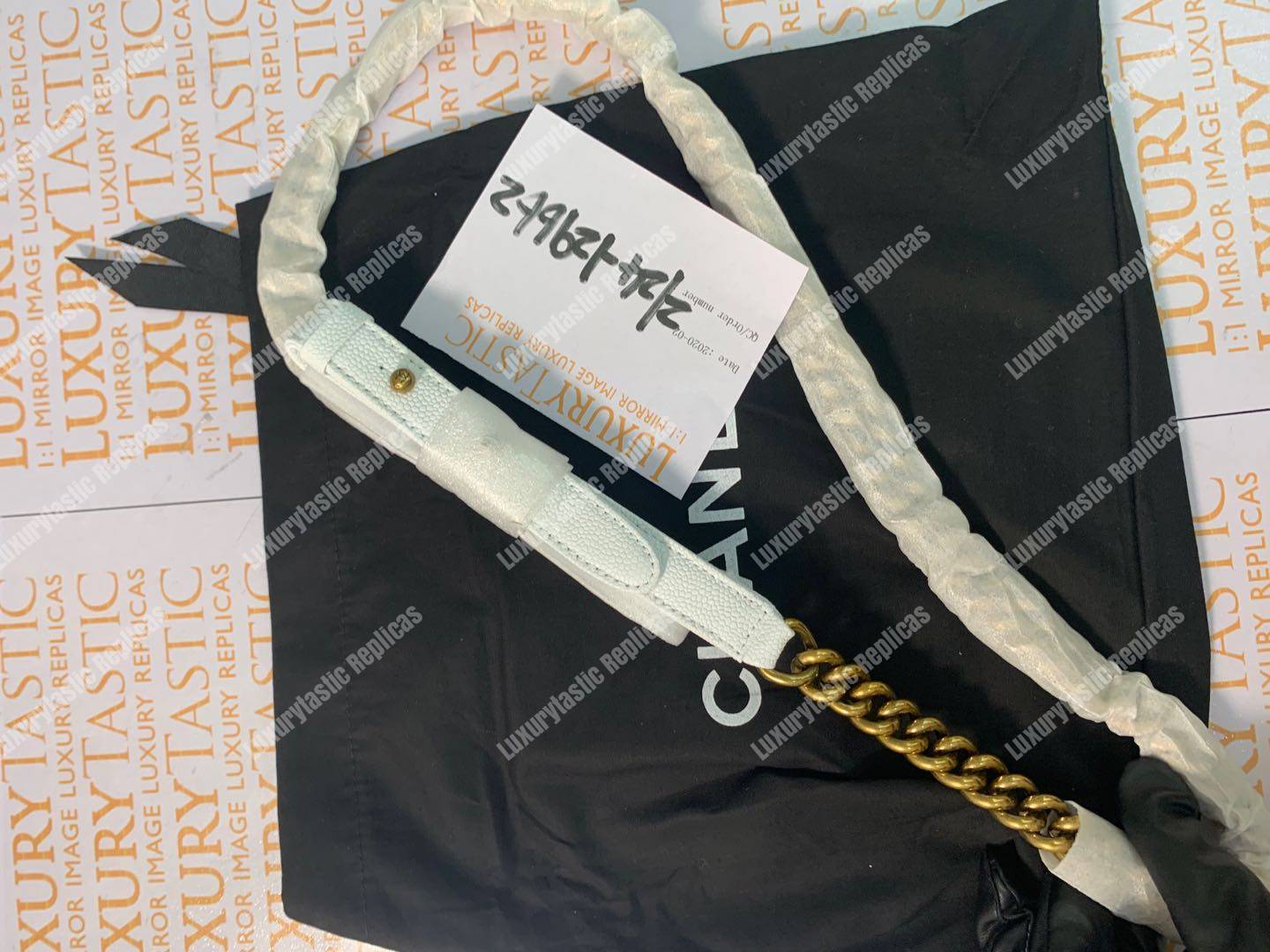 Ch*el boy medium handbag white
