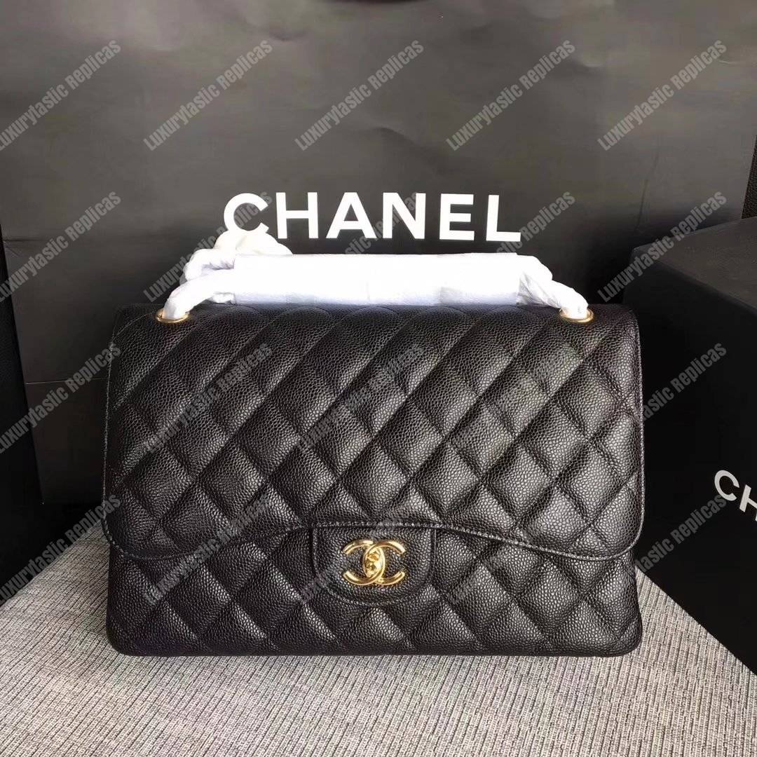Ch*el large/jumbo classic handbag black