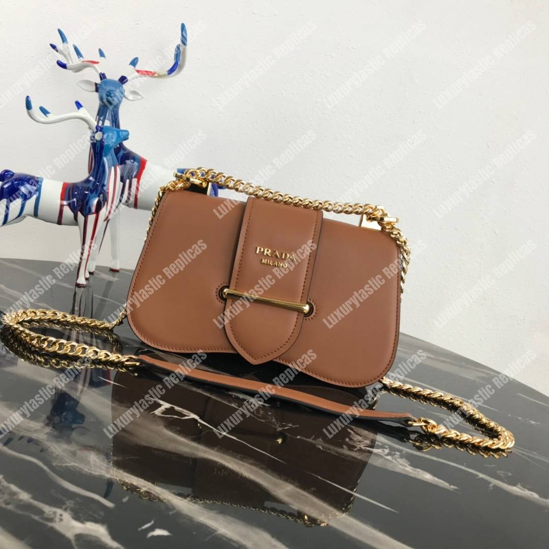 Pra*a sidonie leather shoulder bag brown