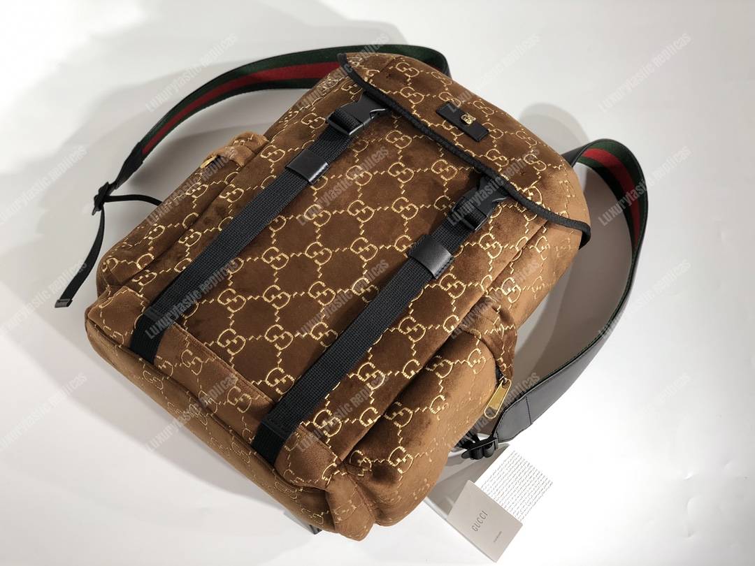 G*u*i medium gg velvet backpack brown