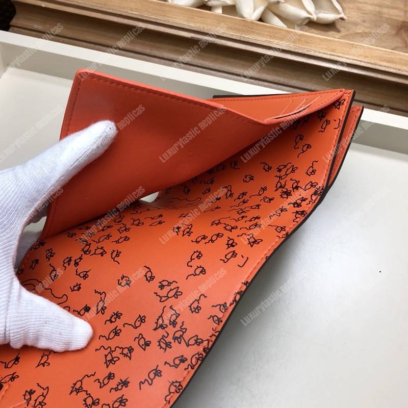 LV Twist Compact Wallet Catogram Dogs and Cats Brown Orange