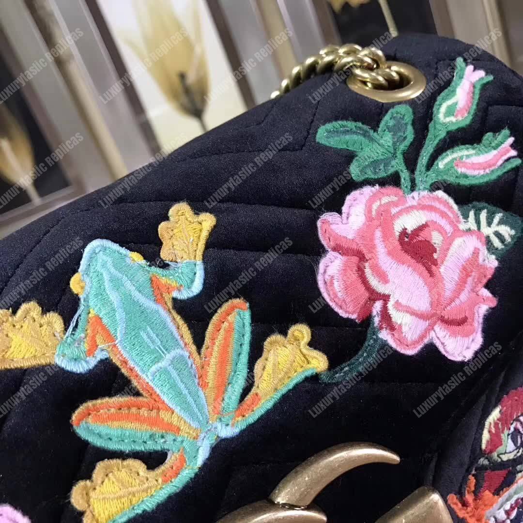G*u*i gg marmont medium velvet bag dragon