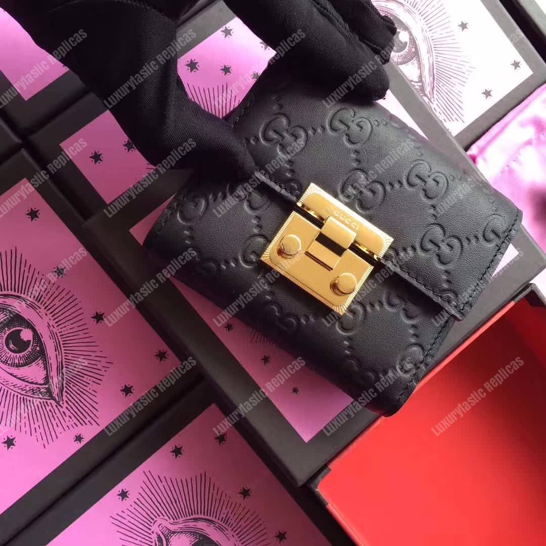G*u*i gg padlock wallet black
