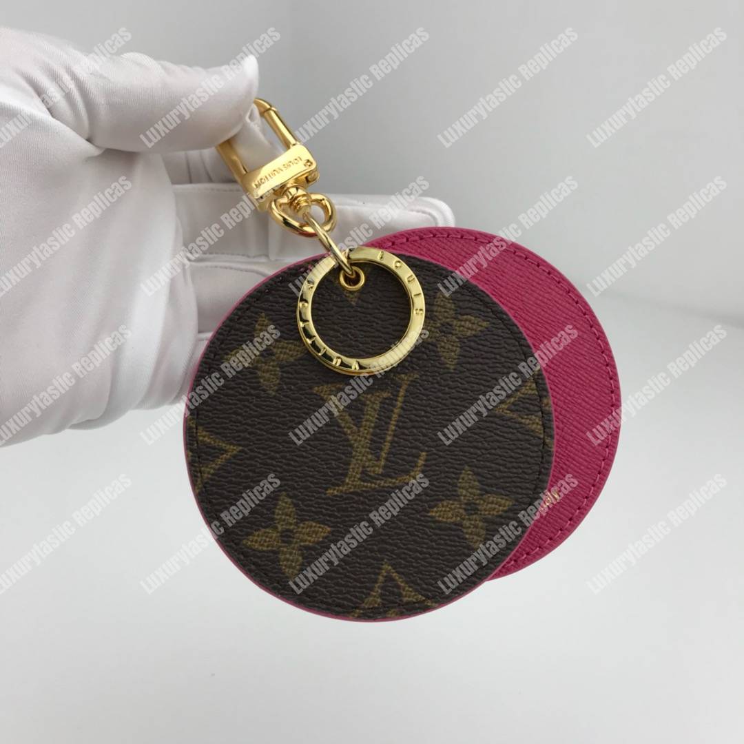 LV Mirror Bag Charm & Key Holder Monogram/Fuchsia
