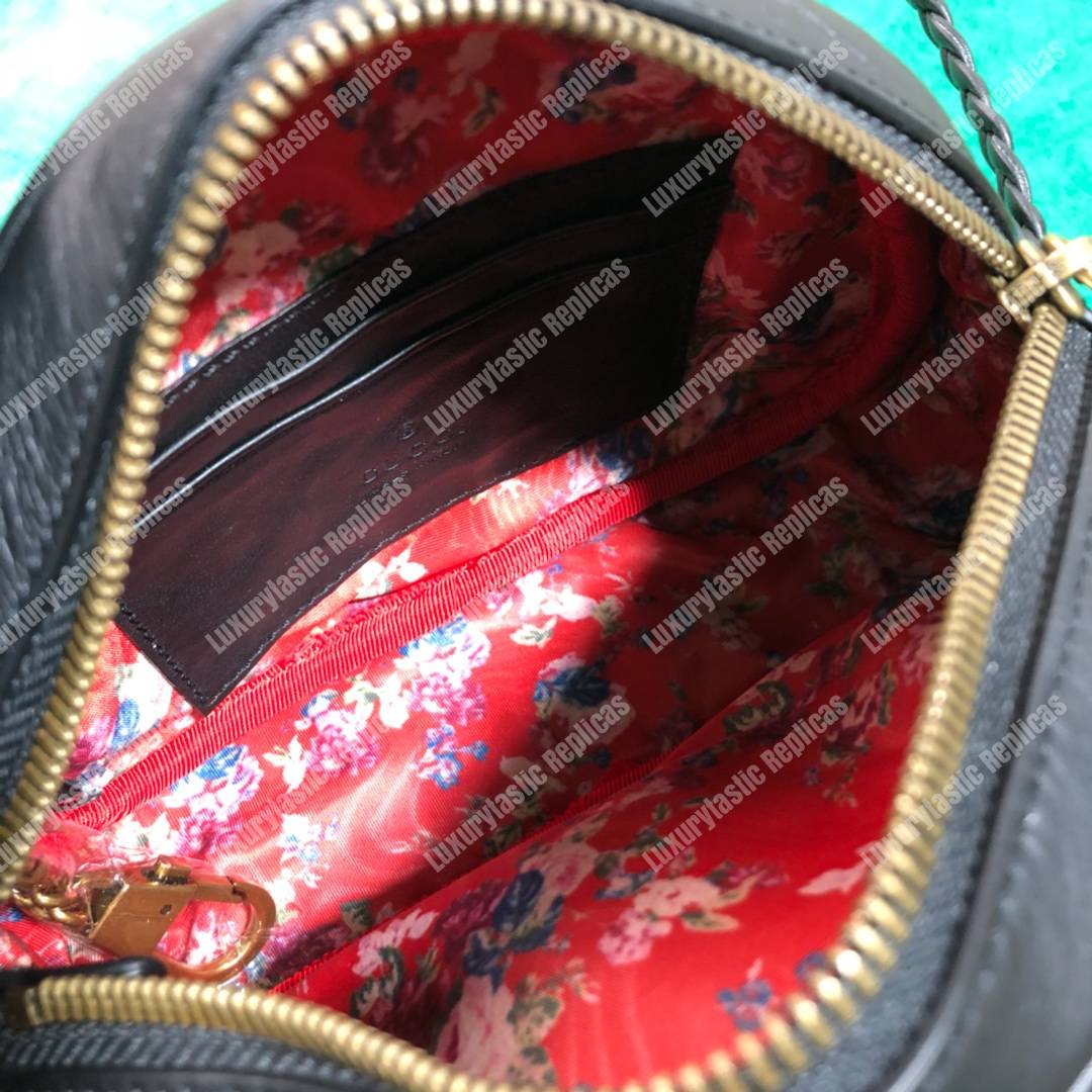 G*u*i laminated leather mini bag black