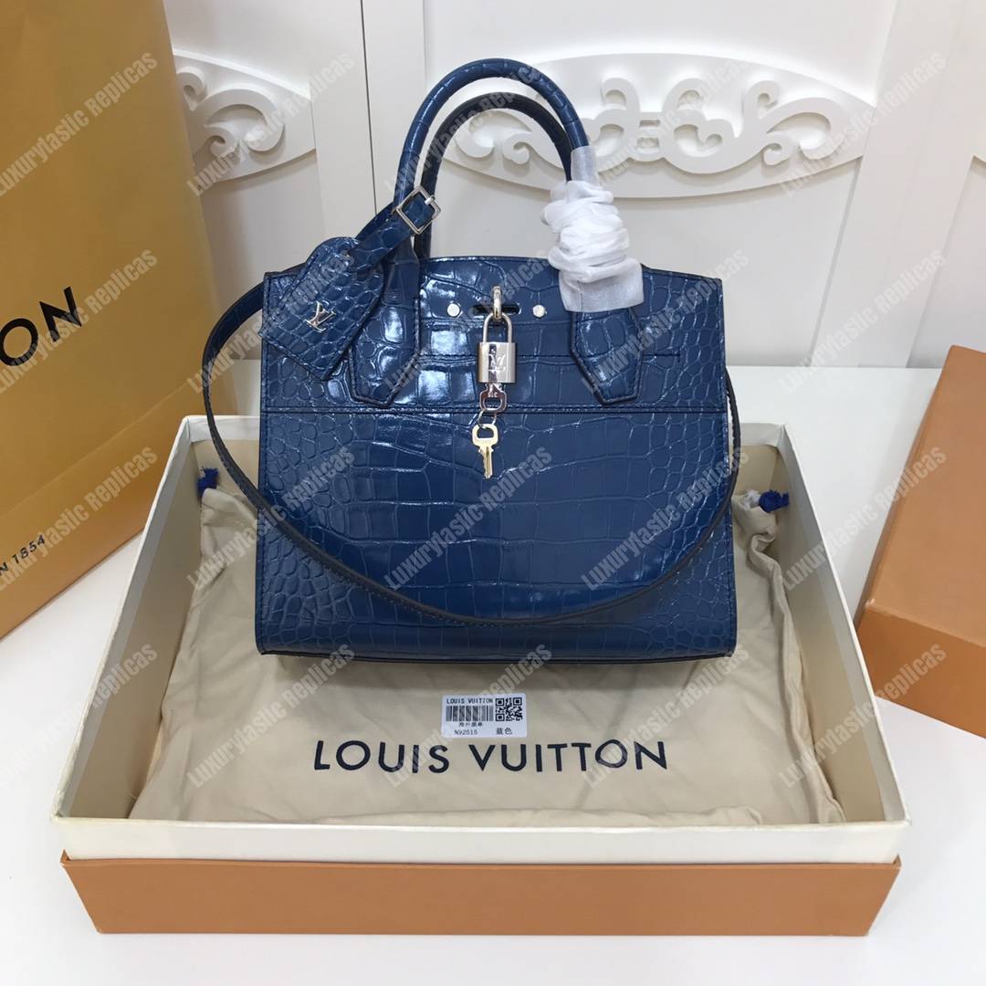 LV City Steamer PM Crocodilien Briliant Bleu Ocean
