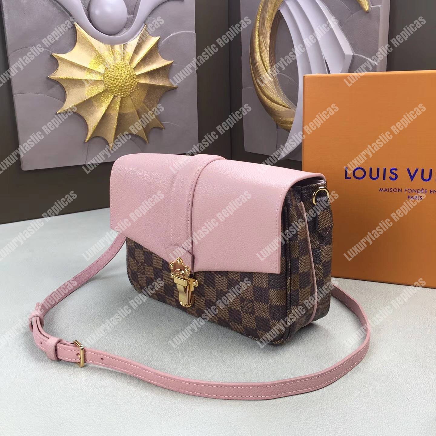 LV Clapton PM Damier Ebene Magnolia