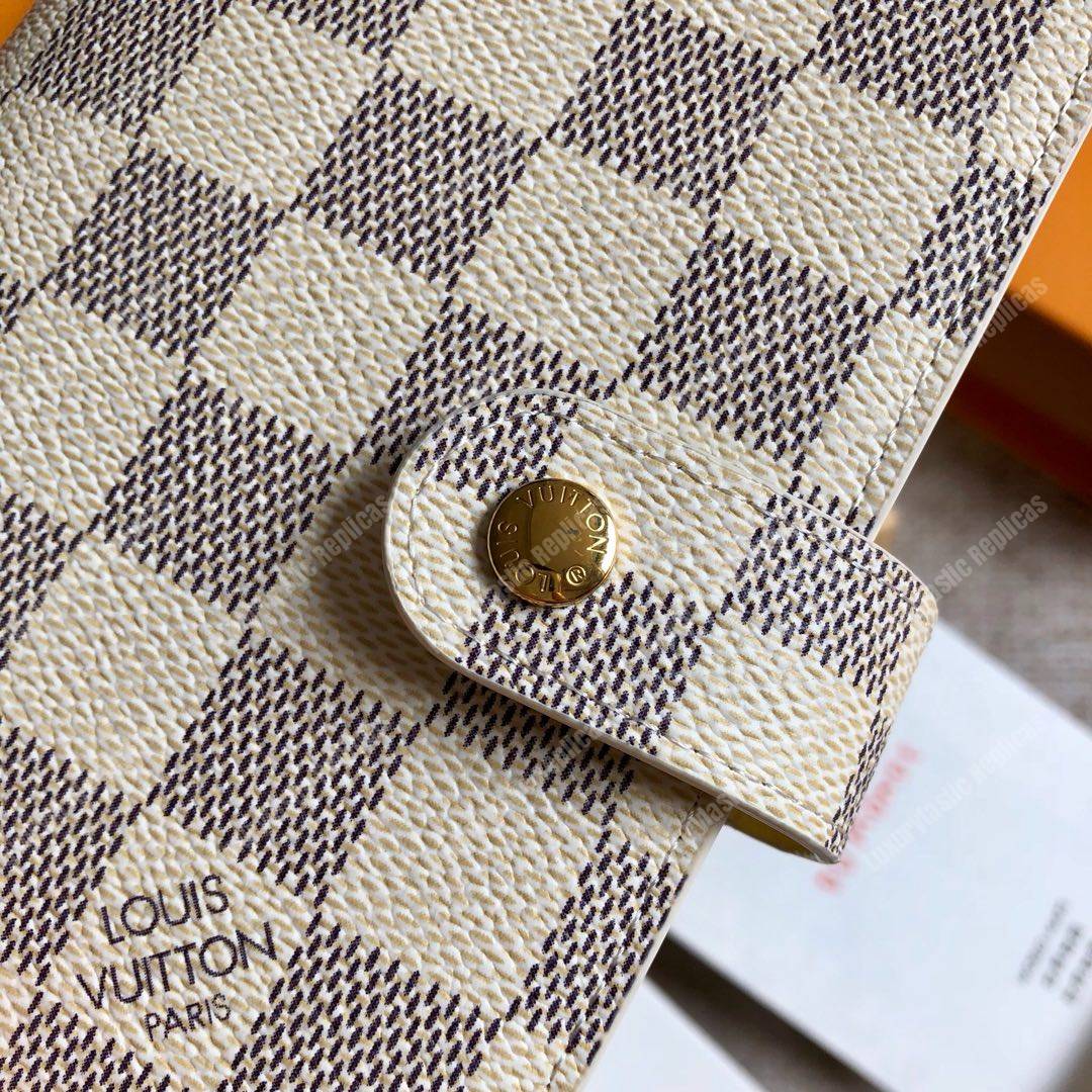 LV Small Ring Agenda Cover Damier Ebene White