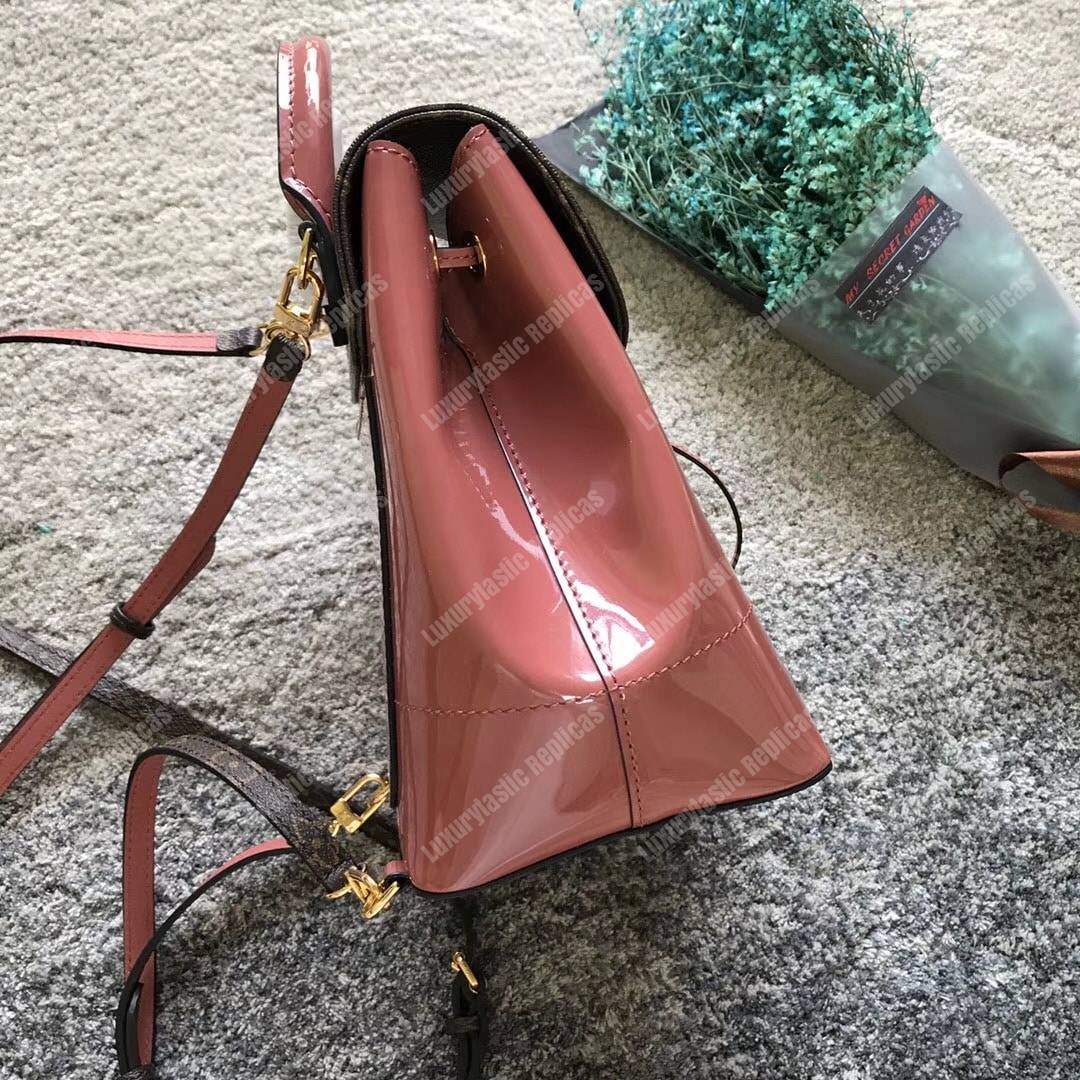 LV Hot Springs Backpack Patent Leather Vieux Rose
