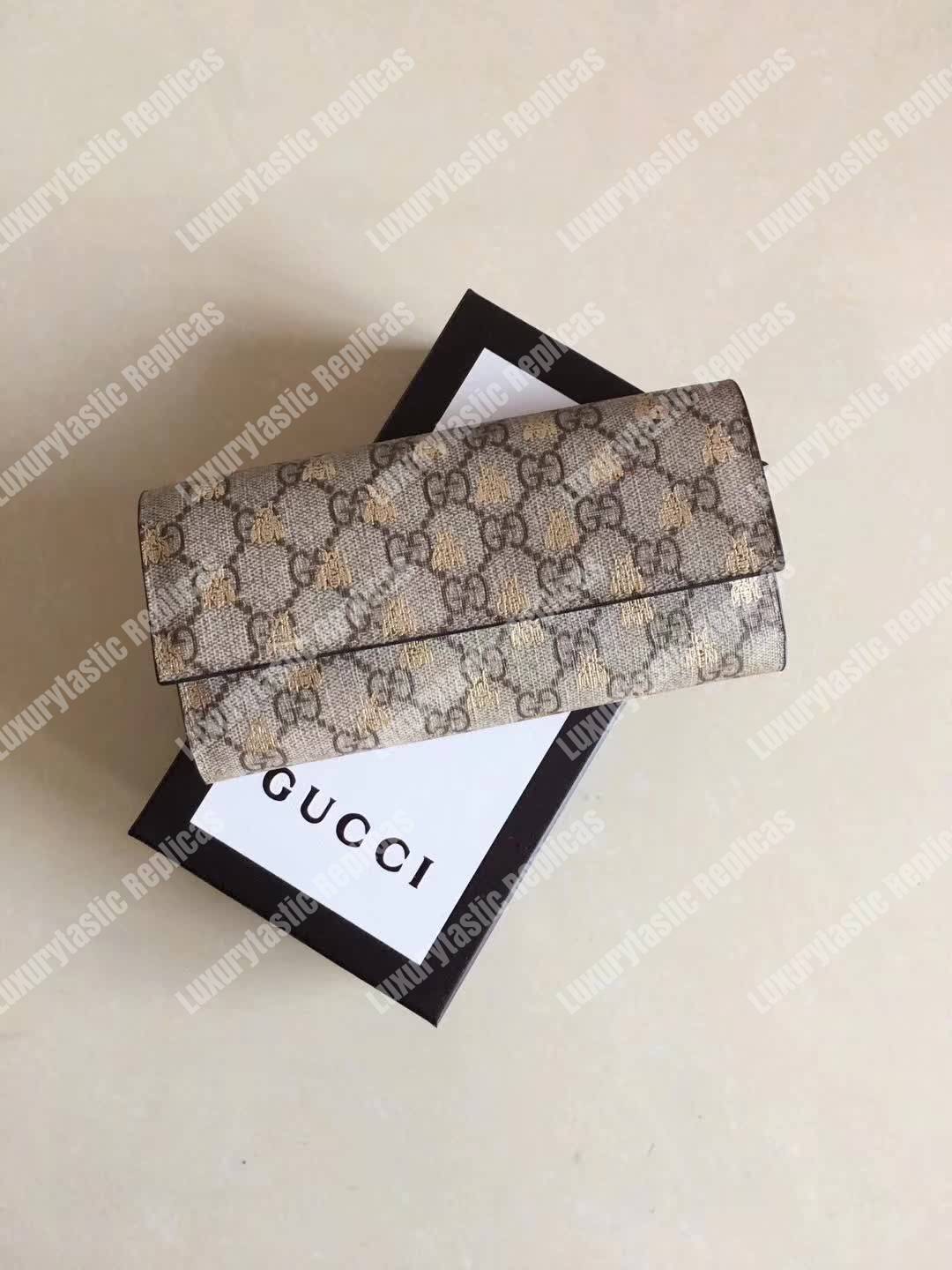 G*u*i gg sup*e bees wallet beige/ebony