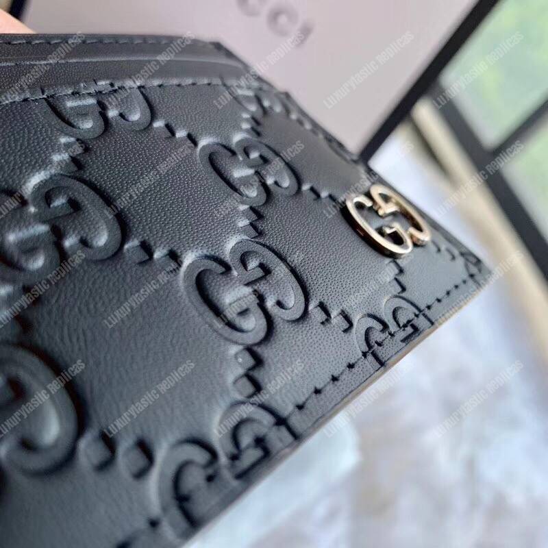 G*u*i gg marmont card case metal detail black
