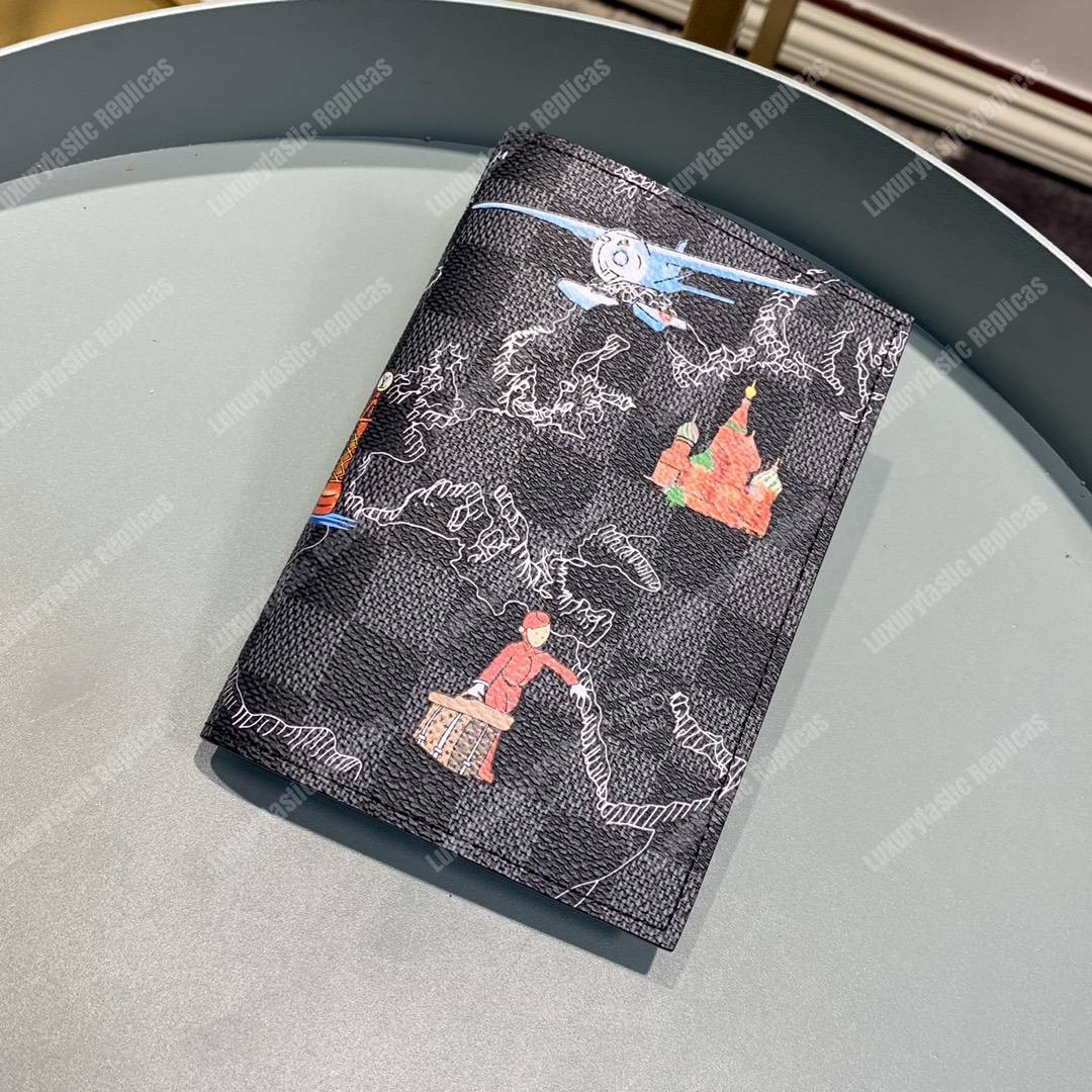 LV Passport Cover Damier Graphite Canvas