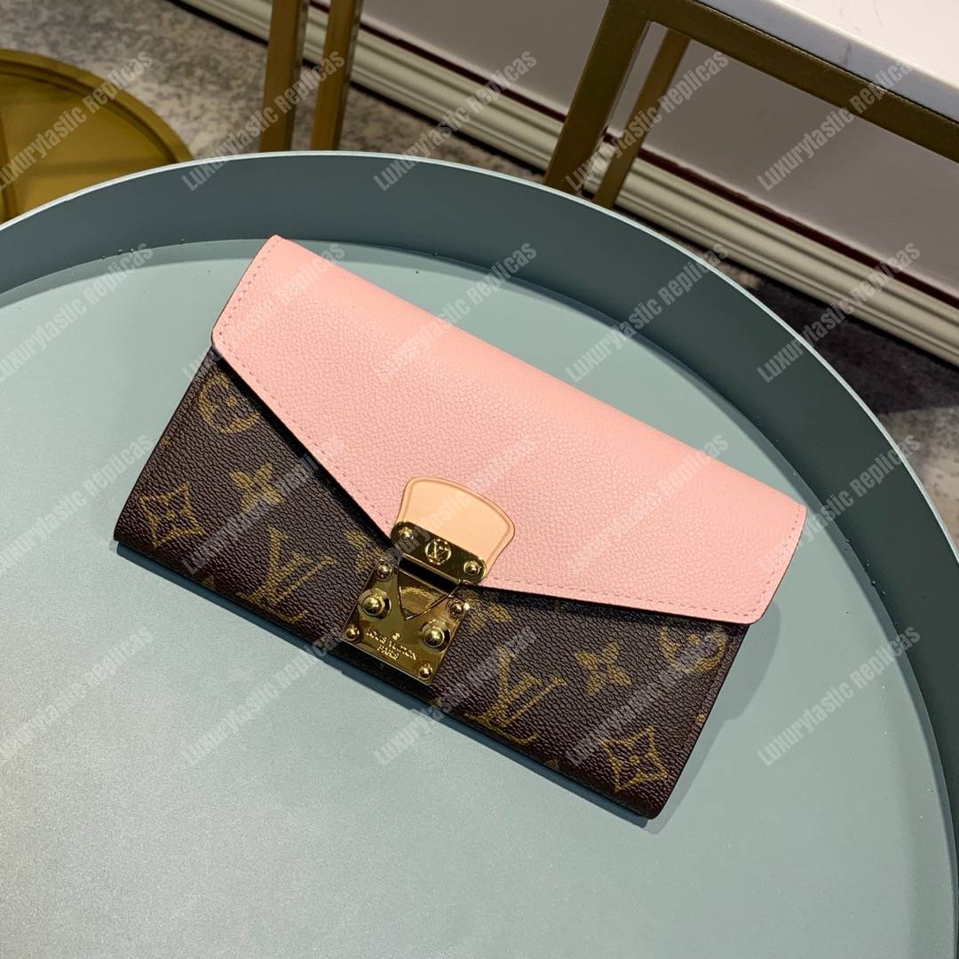 LV Pallas Wallet Monogram Canvas Peach